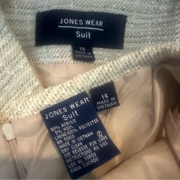 Vntg 2pc Suit Sz 14 Wool Blend Tweed Old Money Light Acadamia Office Siren Retro - Picture 3 of 4